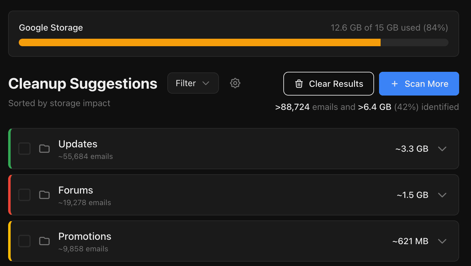 Compress, Mass Delete, Free Up Space.